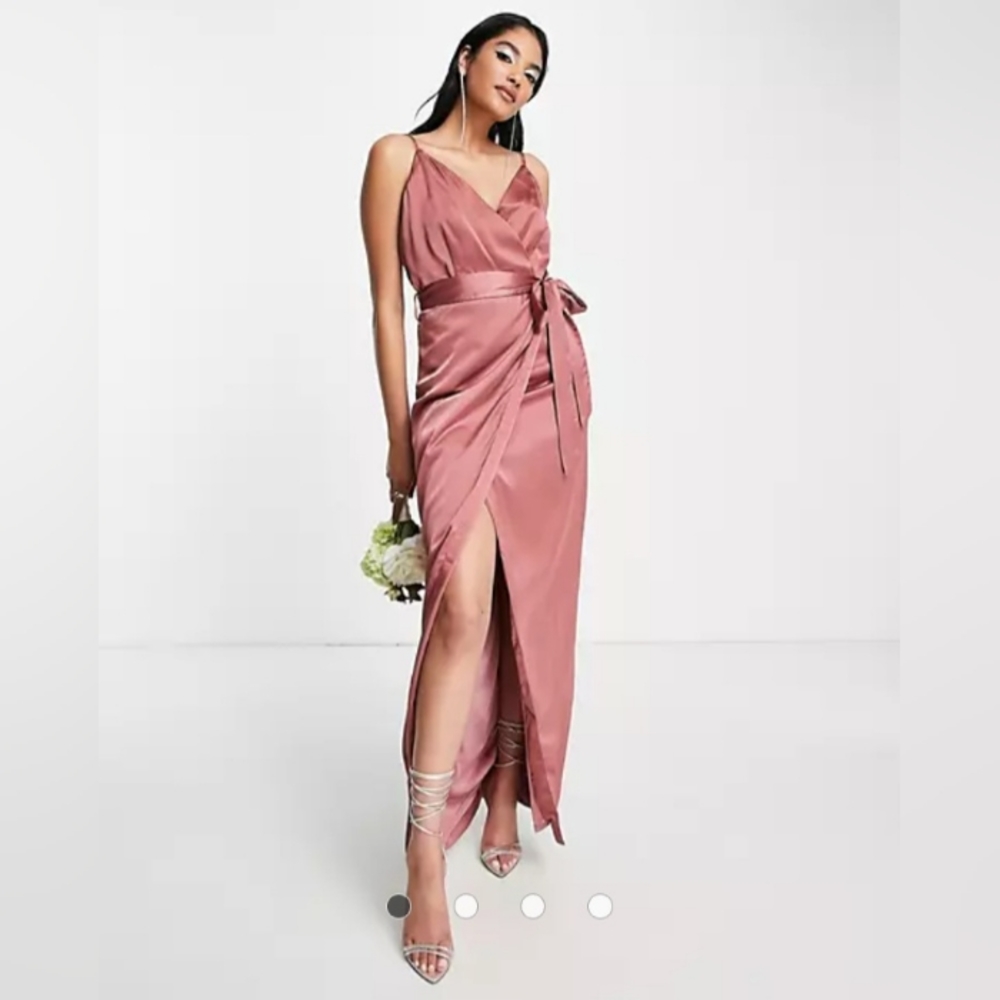 Asos satin wrap maxi dress